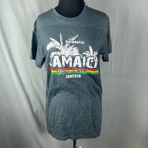 Yes T Shirt Womens Medium Charcoal Gray Jamaica Gray One Love Forever Graphic